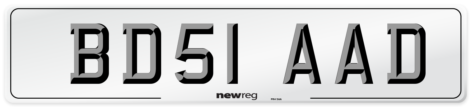 BD51 AAD Number Plate from New Reg